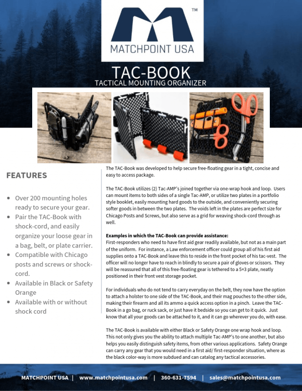 tactical mounting book for safety and tactical gear matchpoint usa